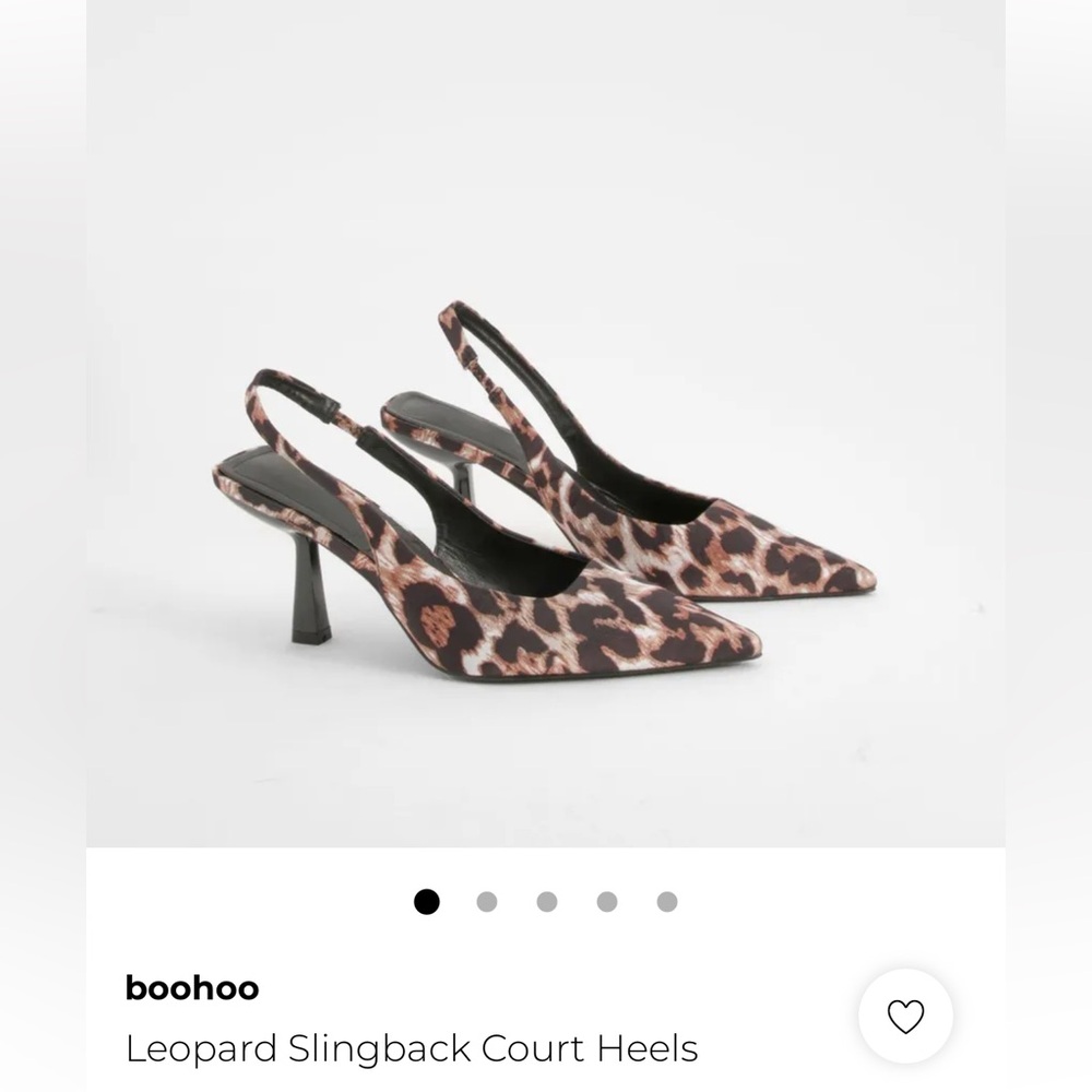 Boohoo Animal Print Slingback Heels